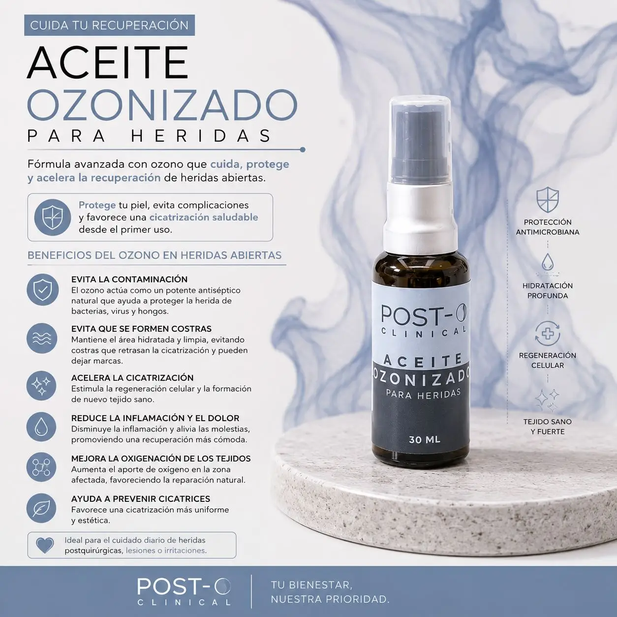 Aceite Ozonizado para Heridas Post-O Clinical 30 ml